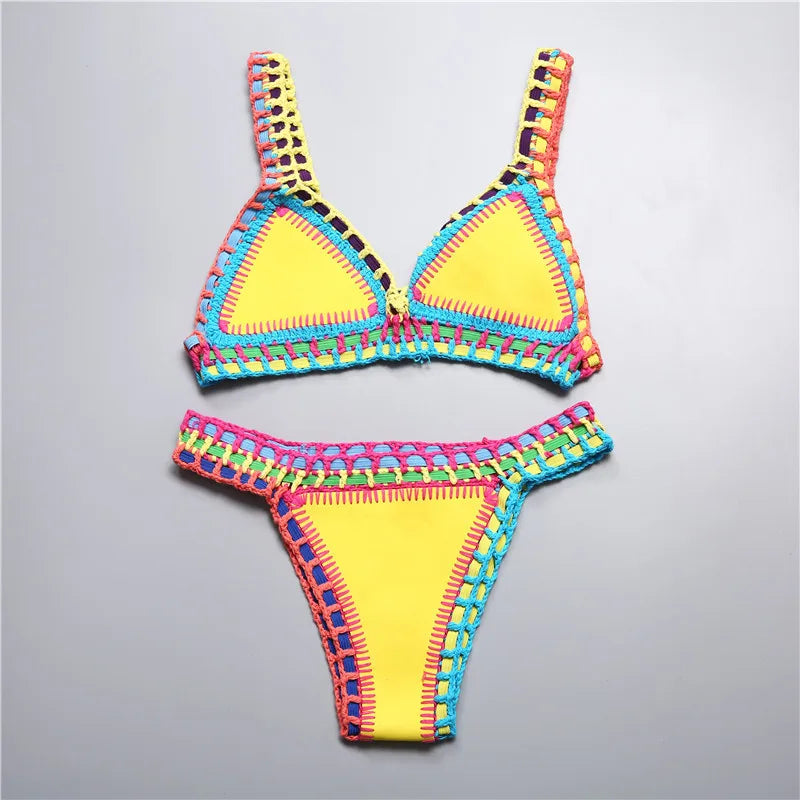 Novessa kadın el yapımı tığ işi bikini takımı önden görünüm